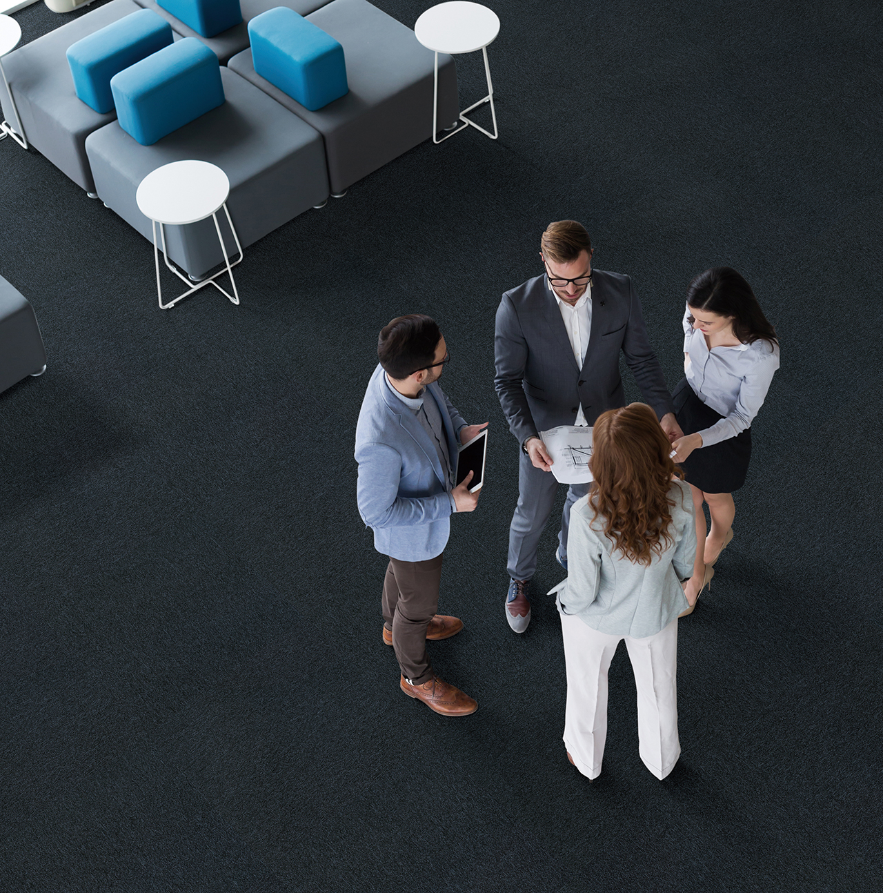 Group of business people collaborating and working on project